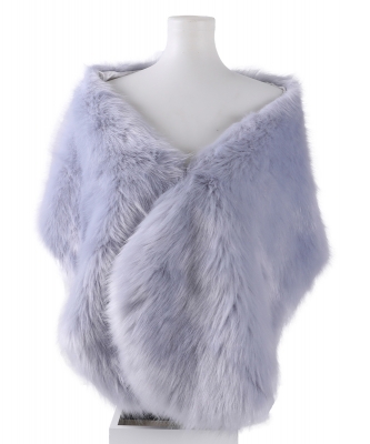 Faux Fur Shawl Winter Scarf SF320010 COBALT